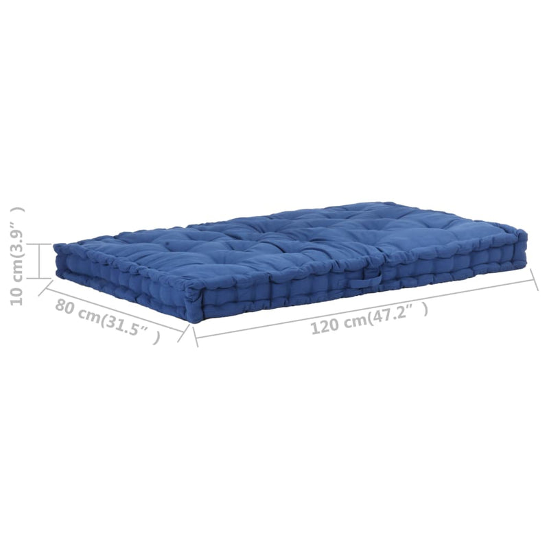 vidaXL Pallet Floor Cushions 2 pcs Cotton Light Blue