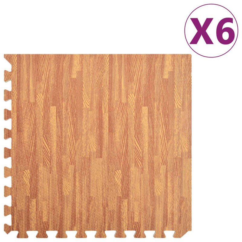 vidaXL Floor Mats 6 pcs Wood Grain 2.16 m² EVA Foam
