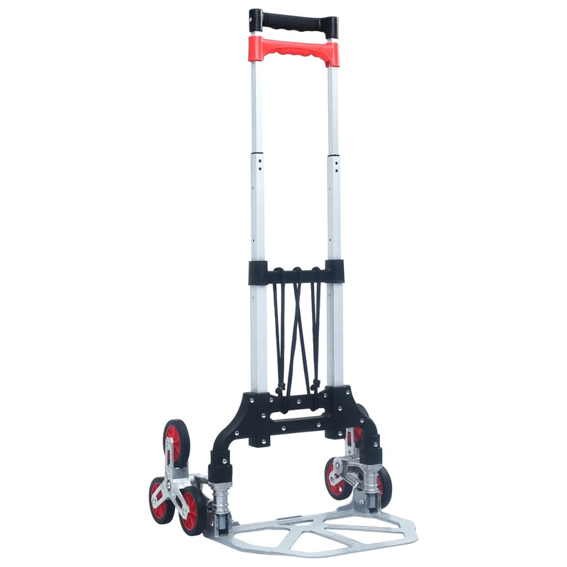 vidaXL Foldable Stair Transport Trolley 70 kg Aluminium Silver