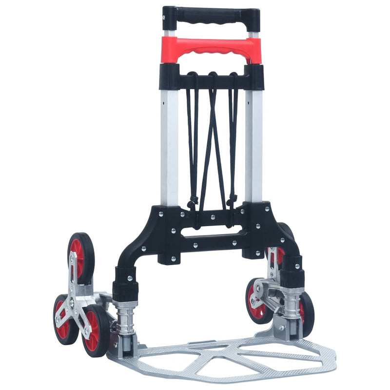 vidaXL Foldable Stair Transport Trolley 70 kg Aluminium Silver