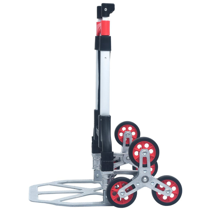 vidaXL Foldable Stair Transport Trolley 70 kg Aluminium Silver