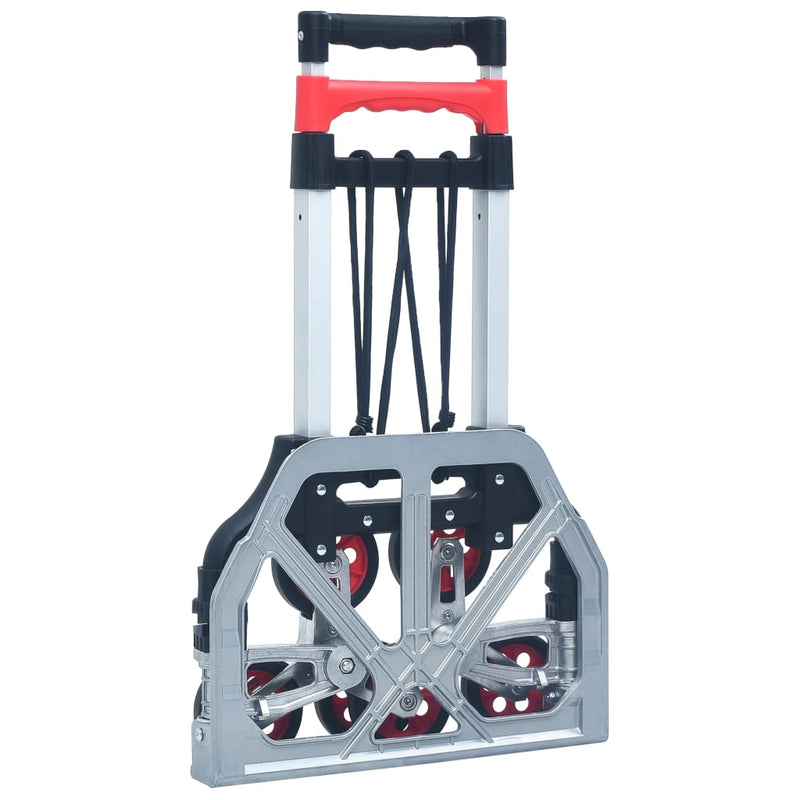 vidaXL Foldable Stair Transport Trolley 70 kg Aluminium Silver