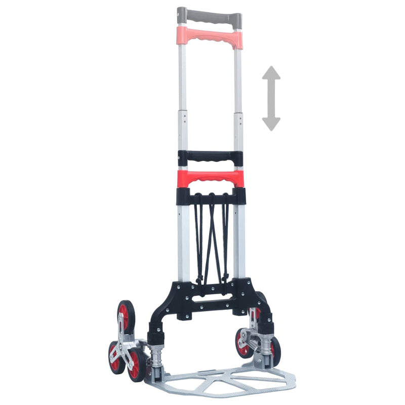 vidaXL Foldable Stair Transport Trolley 70 kg Aluminium Silver