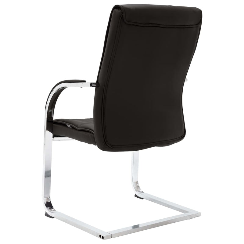 vidaXL Cantilever Office Chair Black Faux Leather