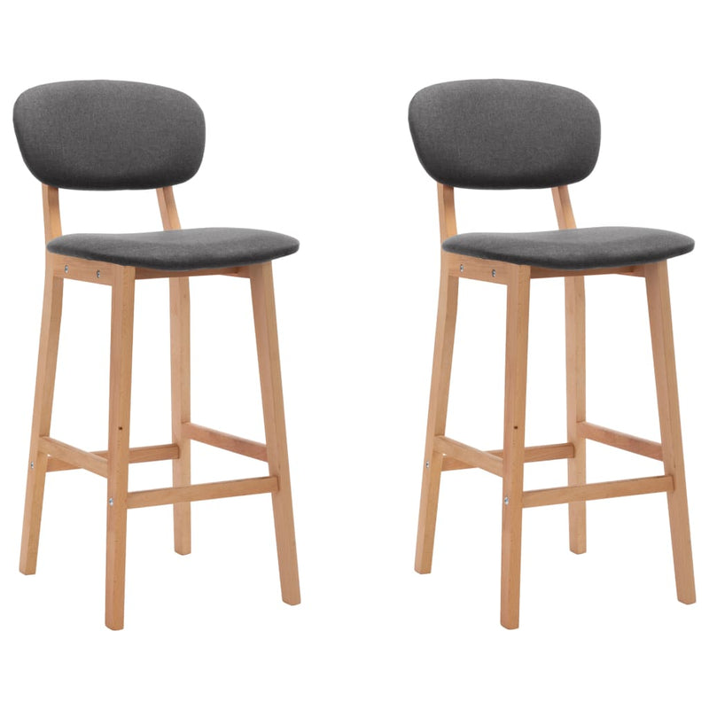 vidaXL Bar Stools 2 pcs Dark Grey Fabric