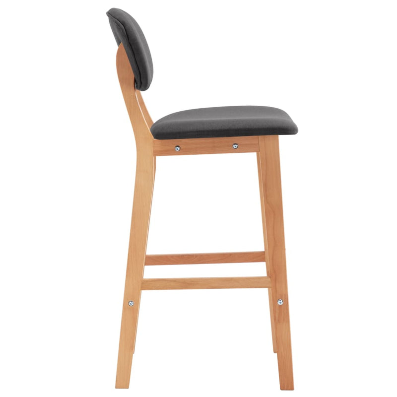 vidaXL Bar Stools 2 pcs Dark Grey Fabric