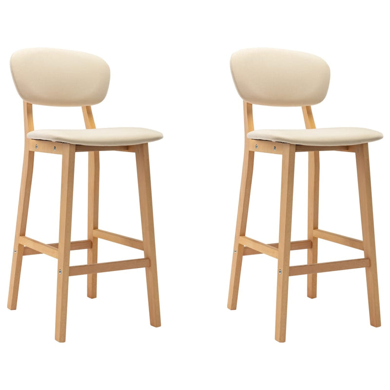 vidaXL Bar Stools 2 pcs Cream Fabric