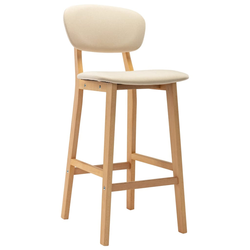 vidaXL Bar Stools 2 pcs Cream Fabric