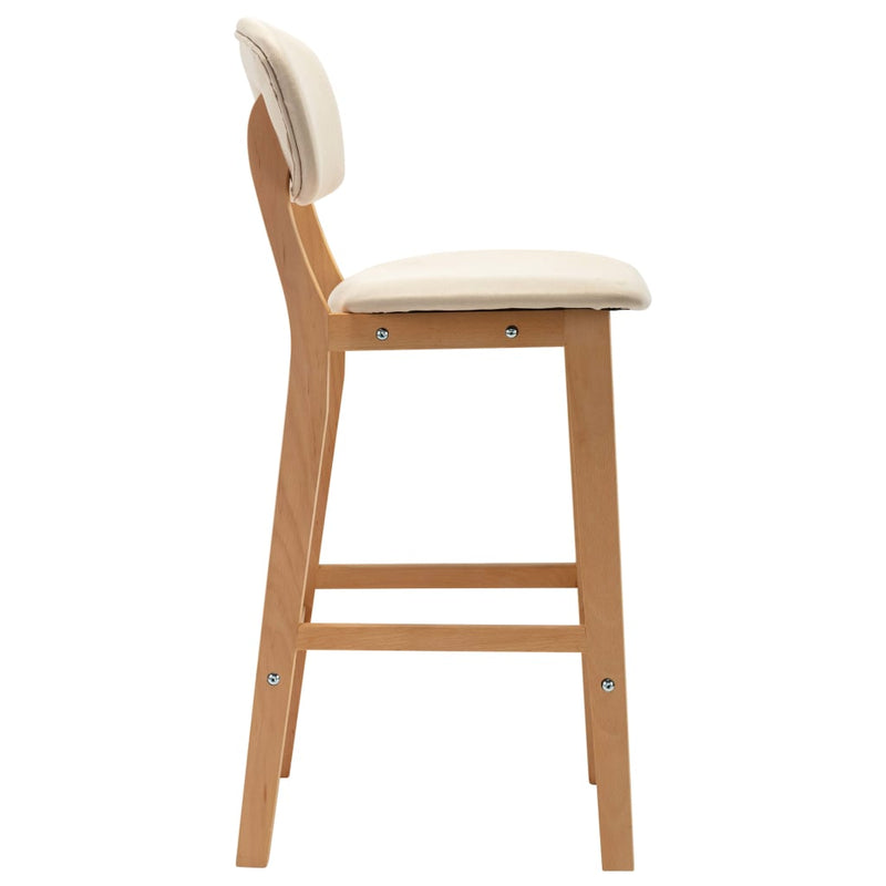 vidaXL Bar Stools 2 pcs Cream Fabric