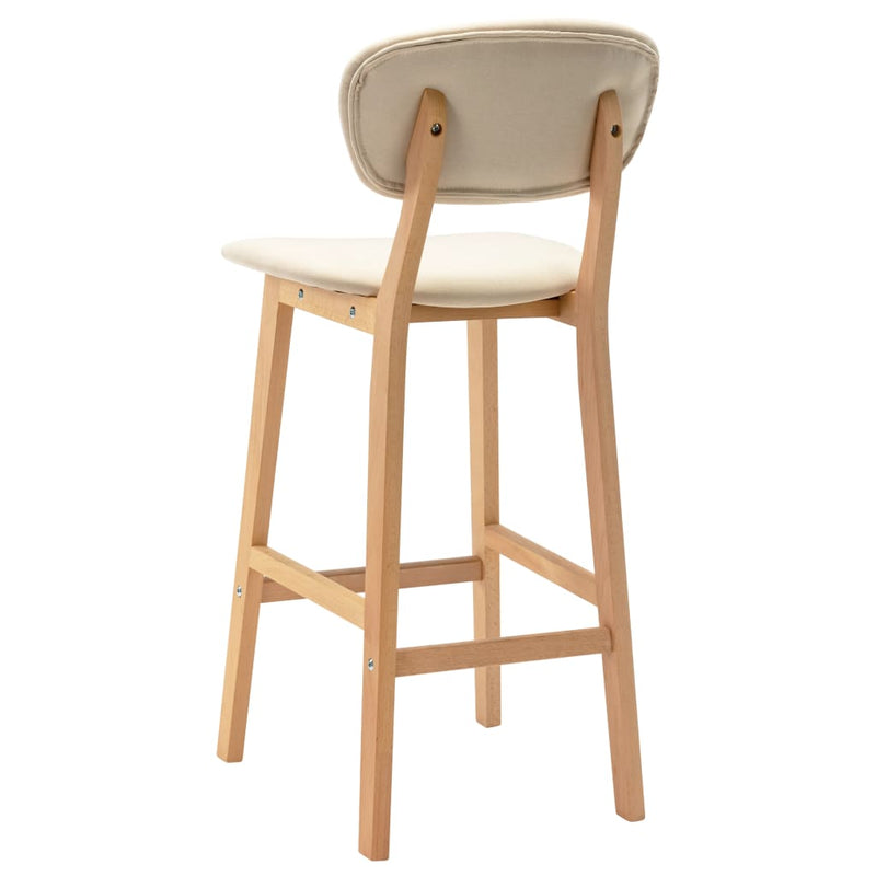 vidaXL Bar Stools 2 pcs Cream Fabric