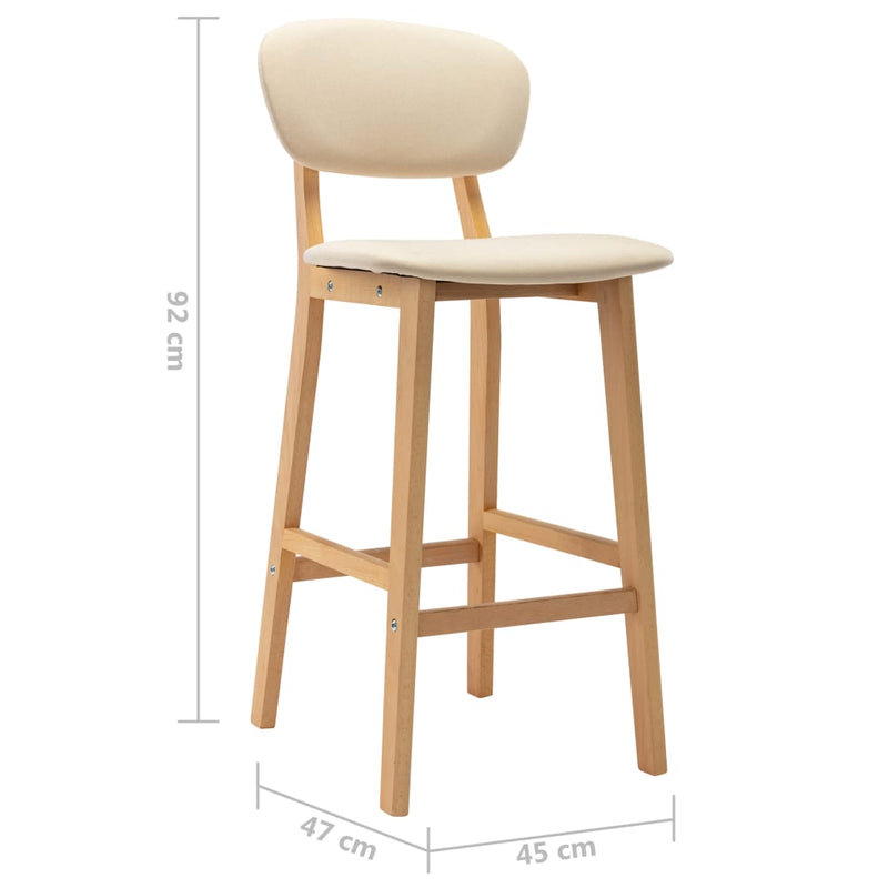 vidaXL Bar Stools 2 pcs Cream Fabric