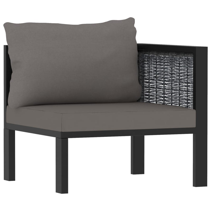 vidaXL 2-Seater Sofa with Cushions Anthracite Poly Rattan