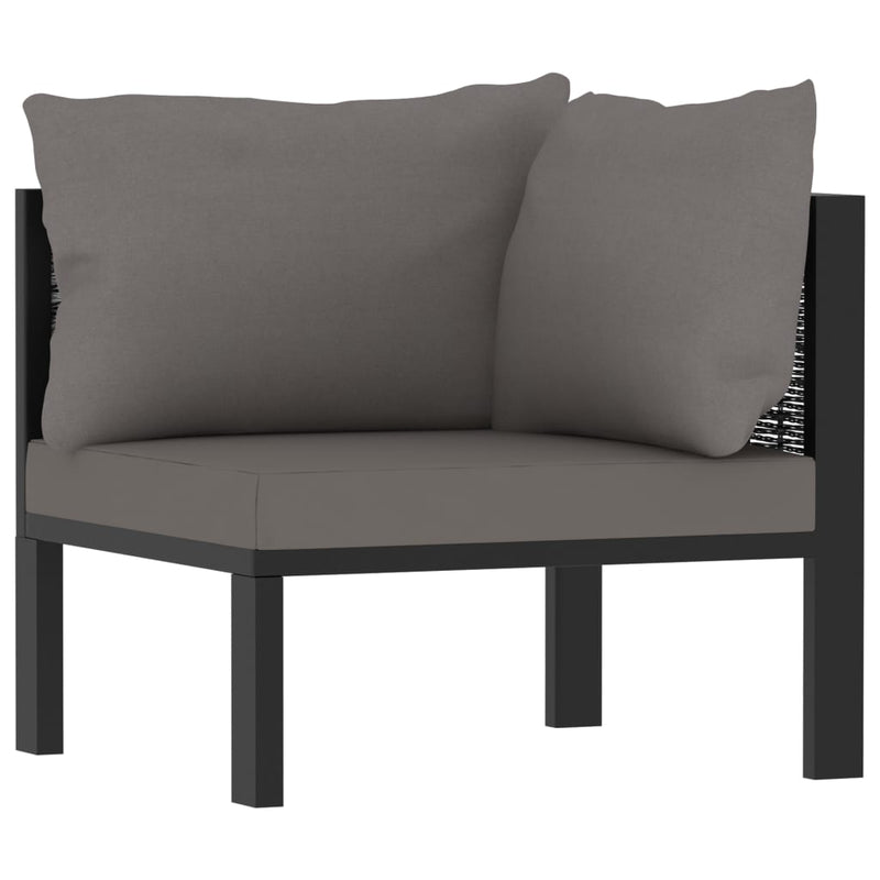vidaXL 6 Piece Garden Lounge Set with Cushions Poly Rattan Anthracite
