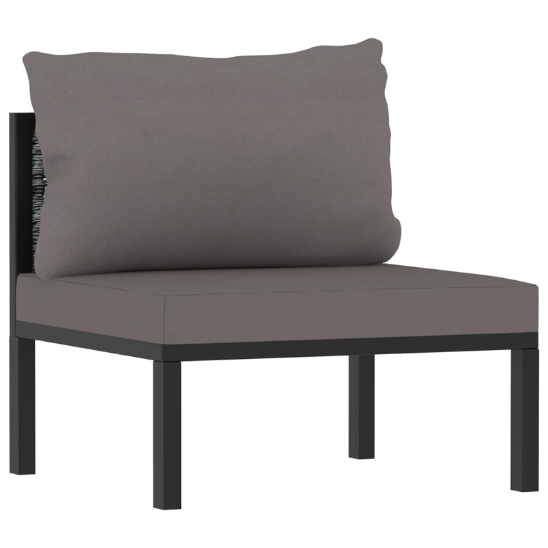 vidaXL 6 Piece Garden Lounge Set with Cushions Poly Rattan Anthracite