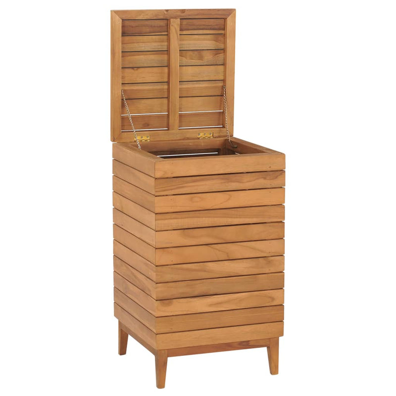 Laundry Basket 40x40x70 cm Solid Teak Wood