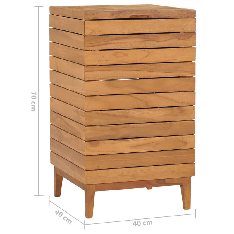 Laundry Basket 40x40x70 cm Solid Teak Wood