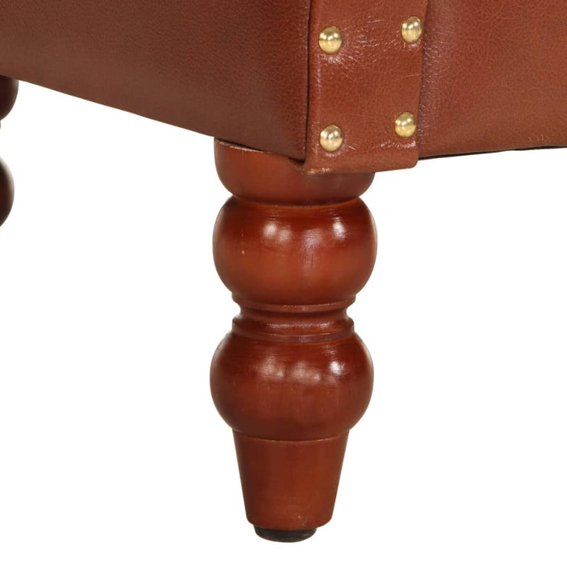vidaXL Armchair Brown Real Goat Leather