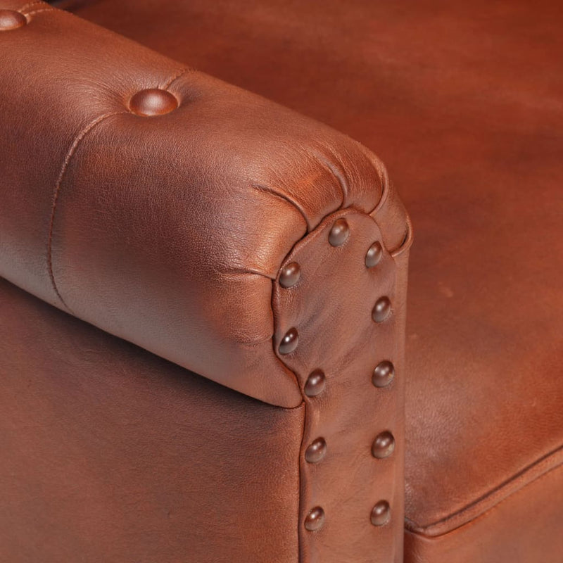 Armchair Brown Real Goat Leather