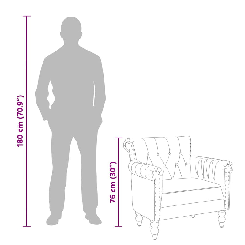vidaXL Armchair Brown Real Goat Leather