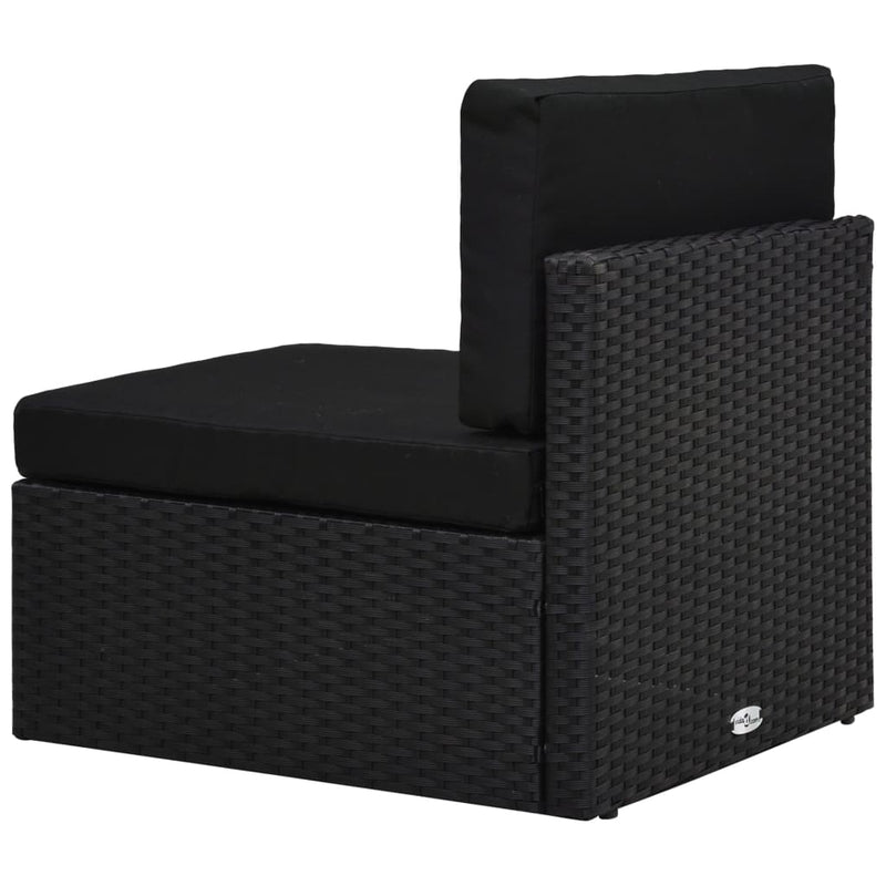 vidaXL 6 Piece Garden Lounge Set Poly Rattan Black