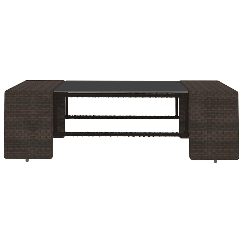 5 Piece Garden Lounge Set Poly Rattan Brown