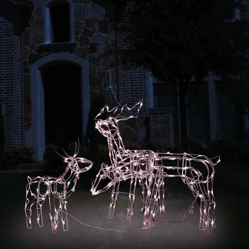 vidaXL 3 Piece Christmas Light Display Reindeers 229 LEDs