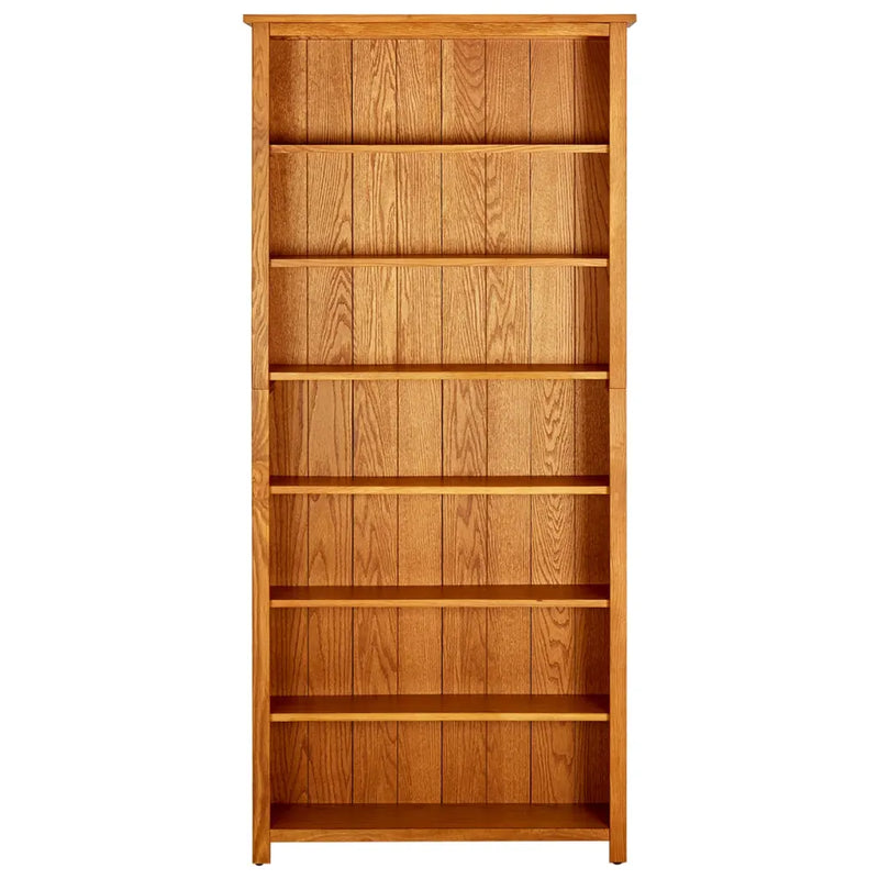 7-Tier Bookcase 90x22.5x200 cm Solid Oak Wood