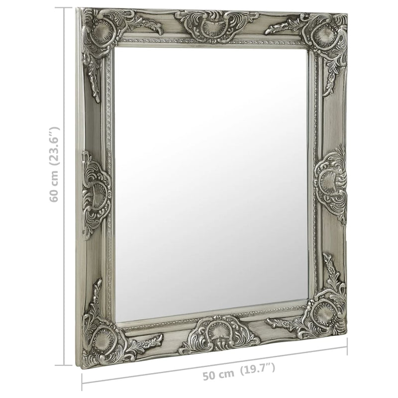 vidaXL Wall Mirror Baroque Style 50x60 cm Silver