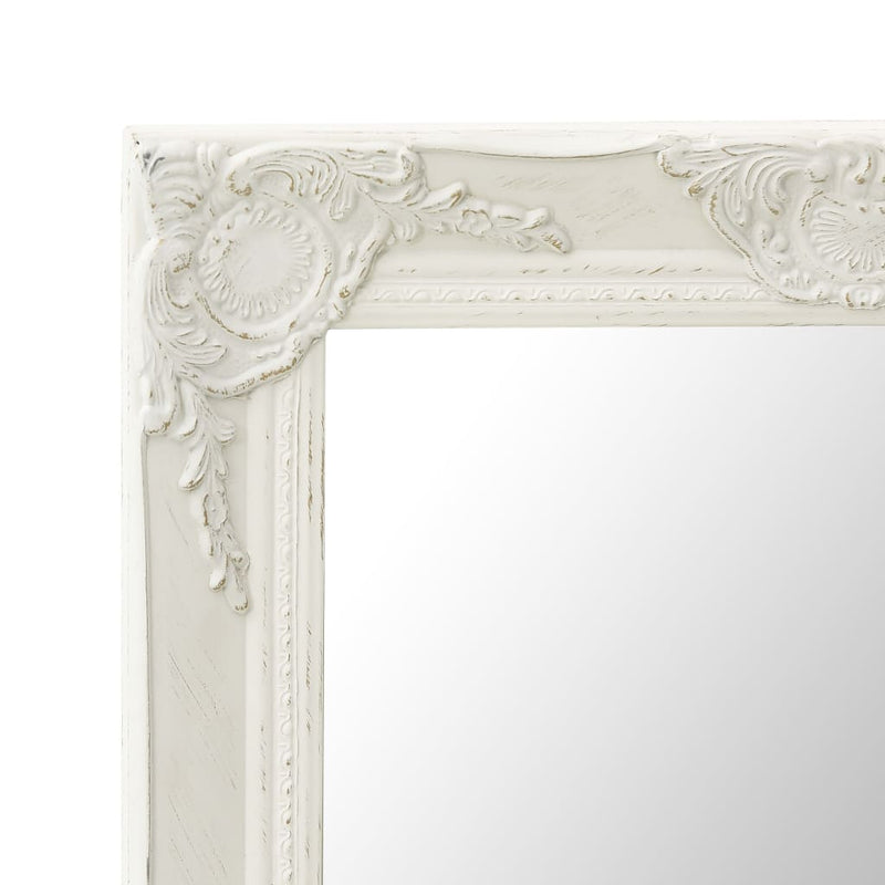 vidaXL Wall Mirror Baroque Style 60x40 cm White