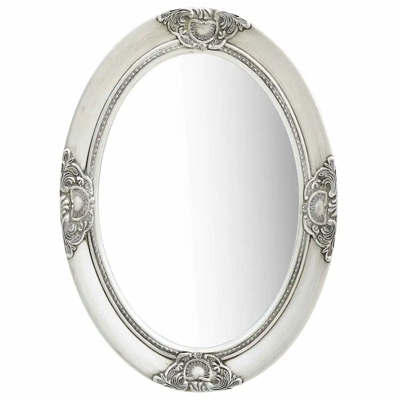 Wall Mirror Baroque Style 50x70 cm Silver