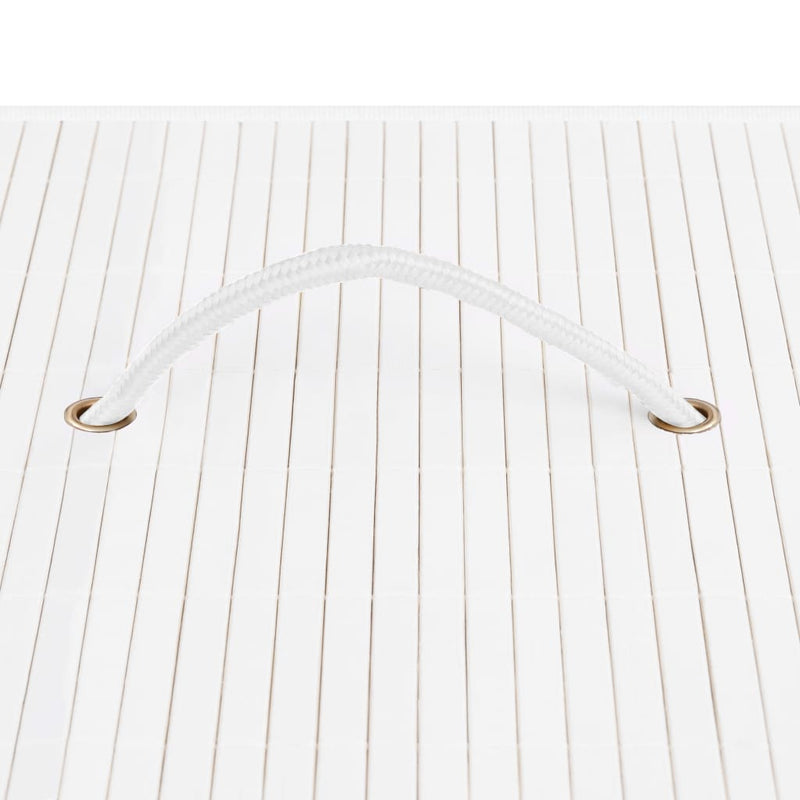 vidaXL Bamboo Laundry Basket with 2 Sections White 72 L