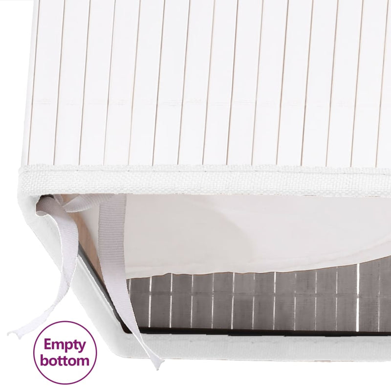 vidaXL Bamboo Laundry Basket with 2 Sections White 72 L