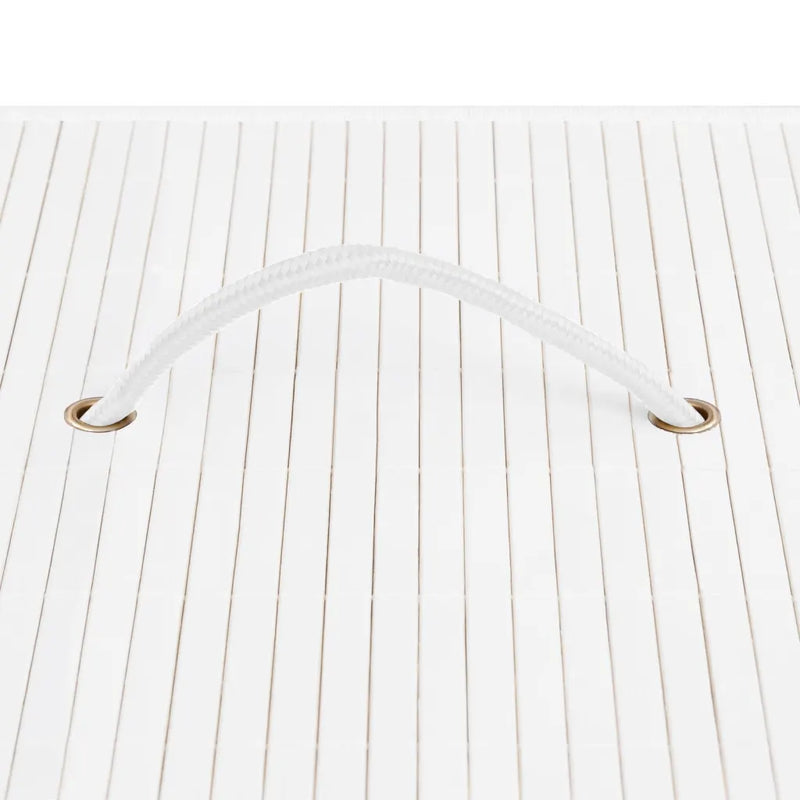 Bamboo Laundry Basket with Single Section White