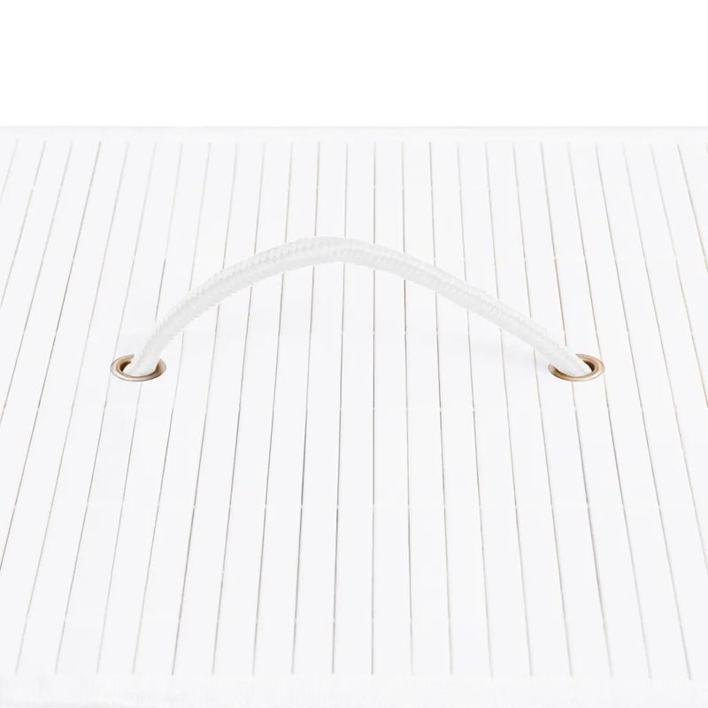 Bamboo Laundry Basket with Single Section White 83 L