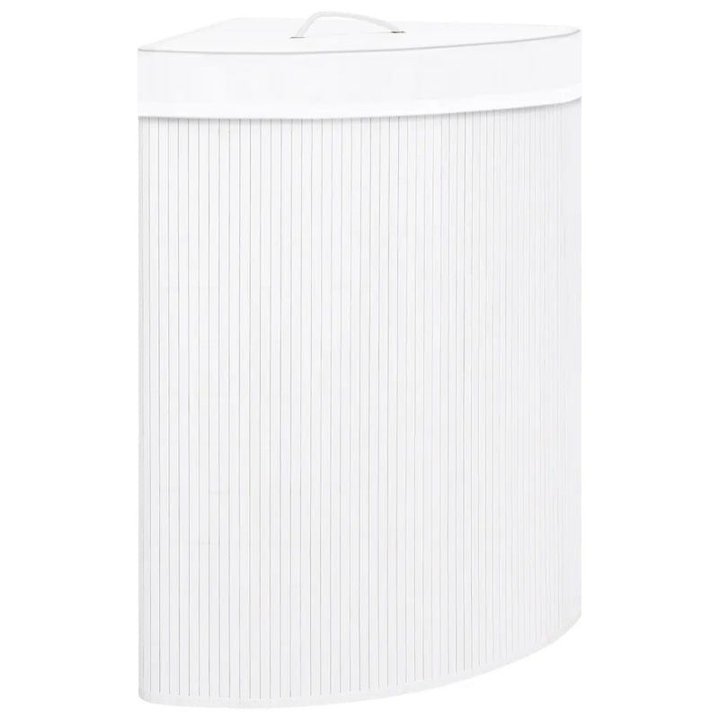 Bamboo Corner Laundry Basket White 60 L