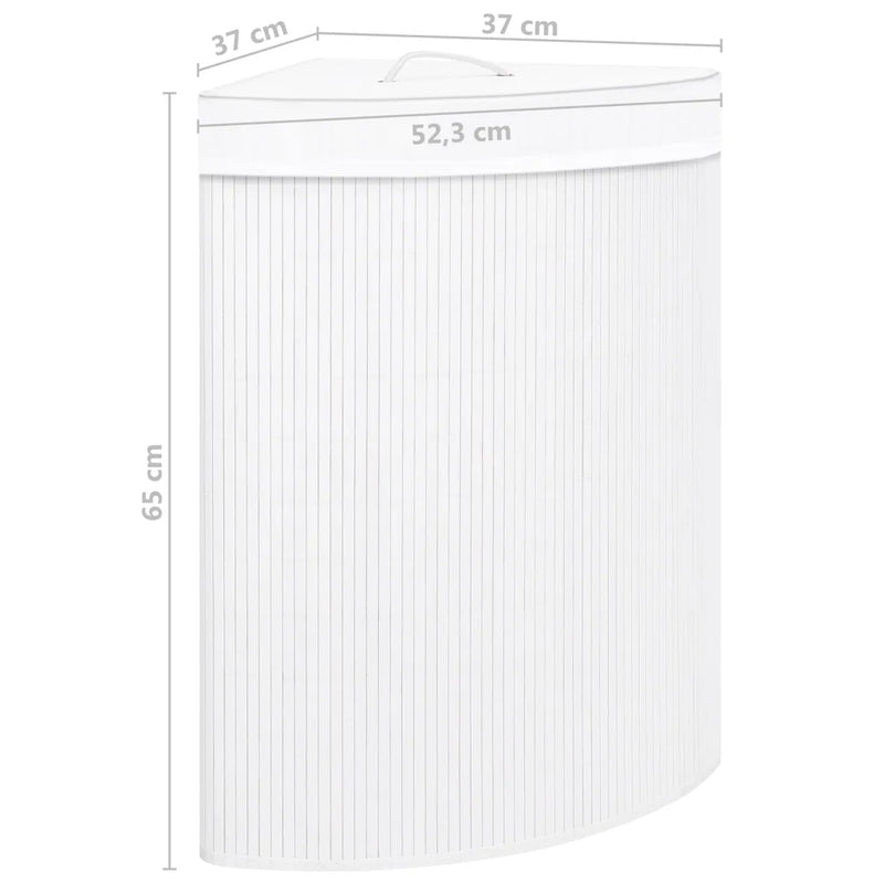 Bamboo Corner Laundry Basket White 60 L