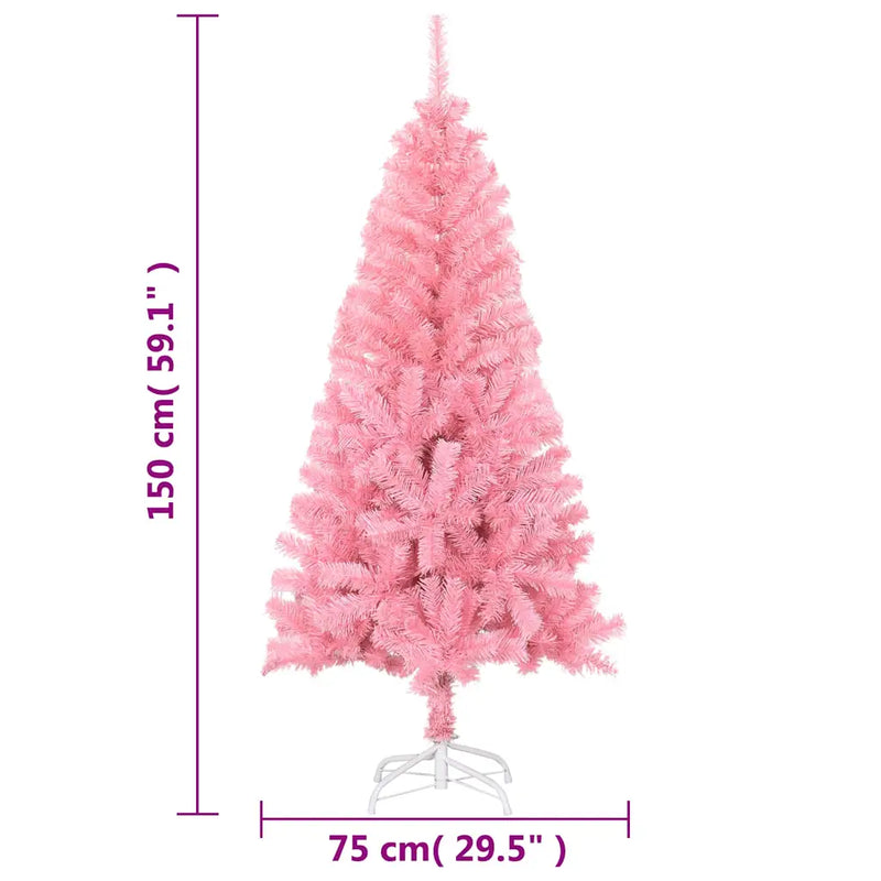 Artificial Christmas Tree with Stand Pink 150 cm PVC