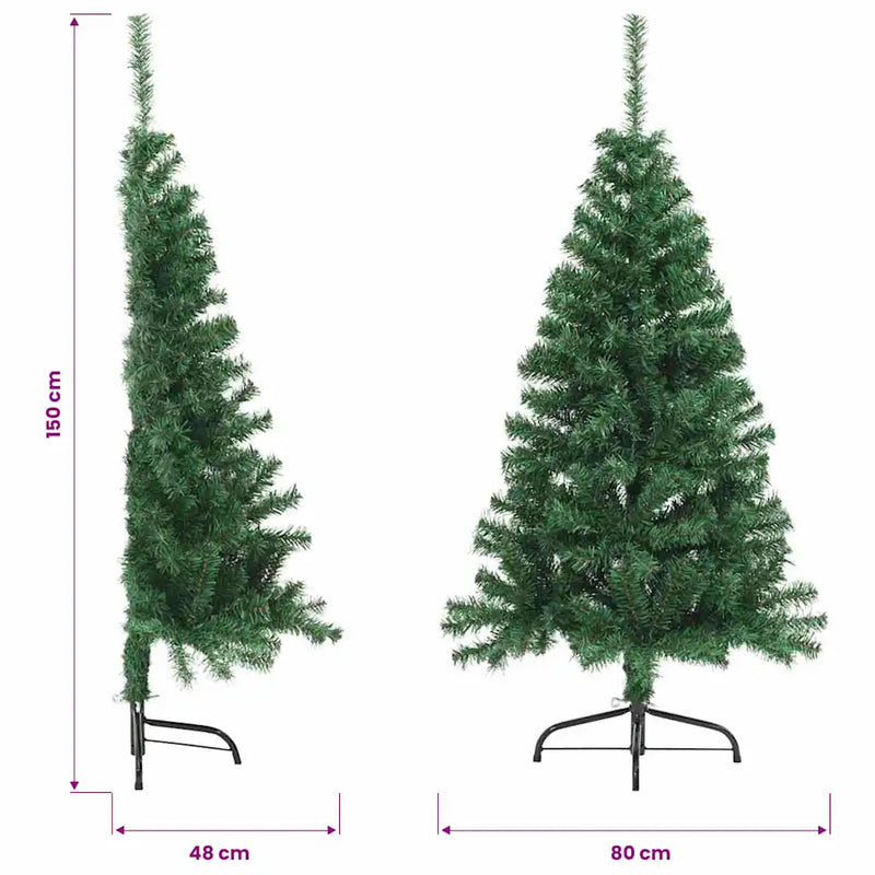 Artificial Half Christmas Tree with Stand Green 150 cm PVC