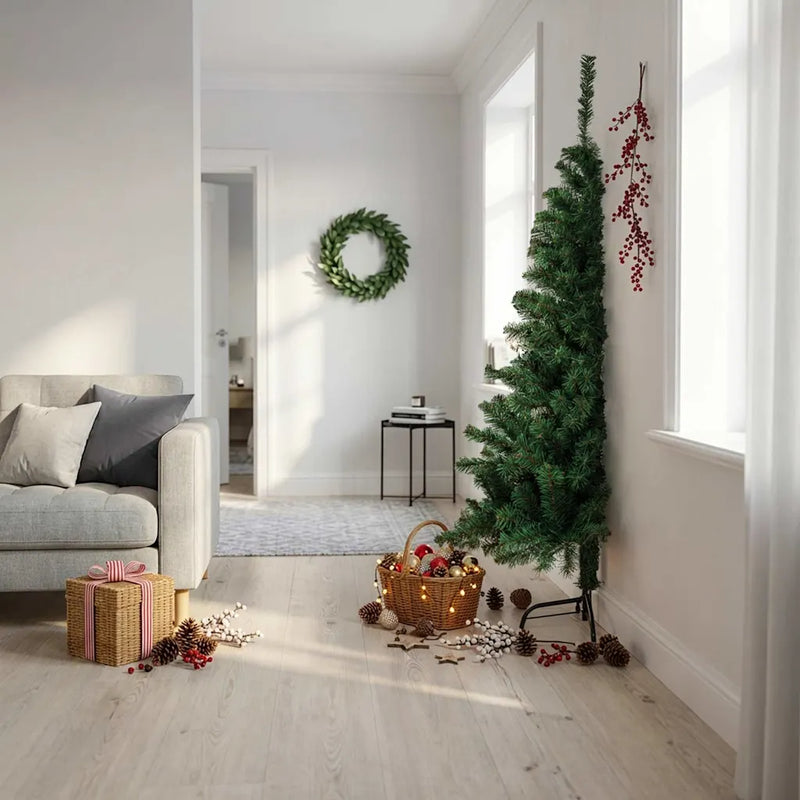 Artificial Half Christmas Tree with Stand Green 180 cm PVC