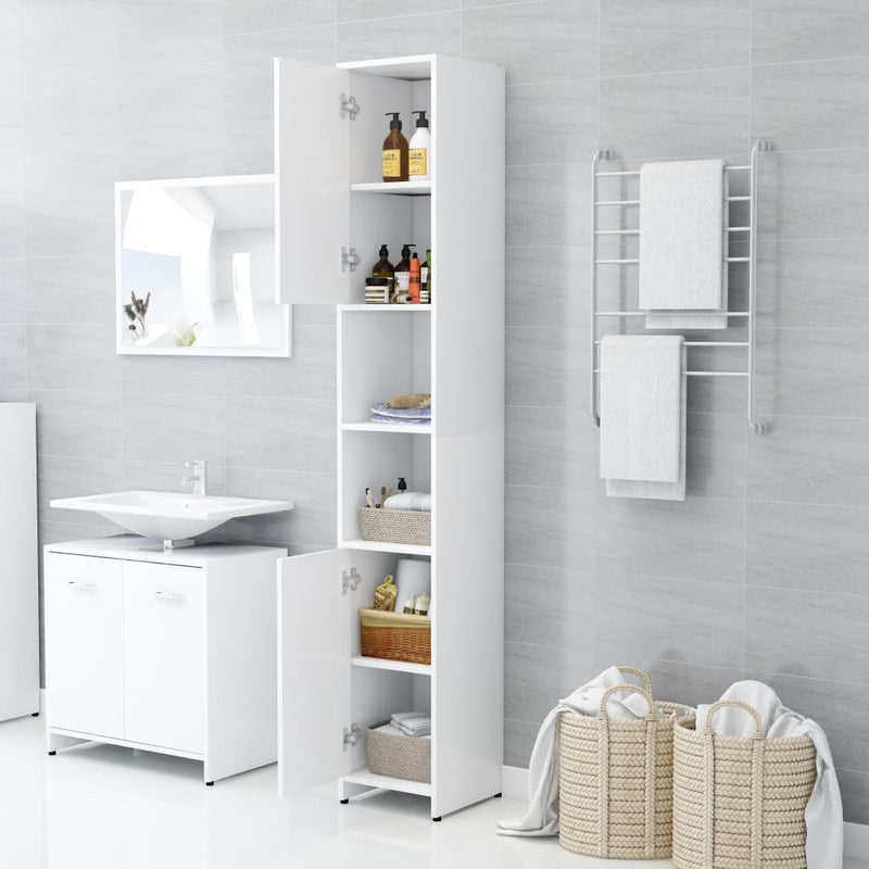 Bathroom Cabinet White 30x30x183.5 cm Engineered Wood