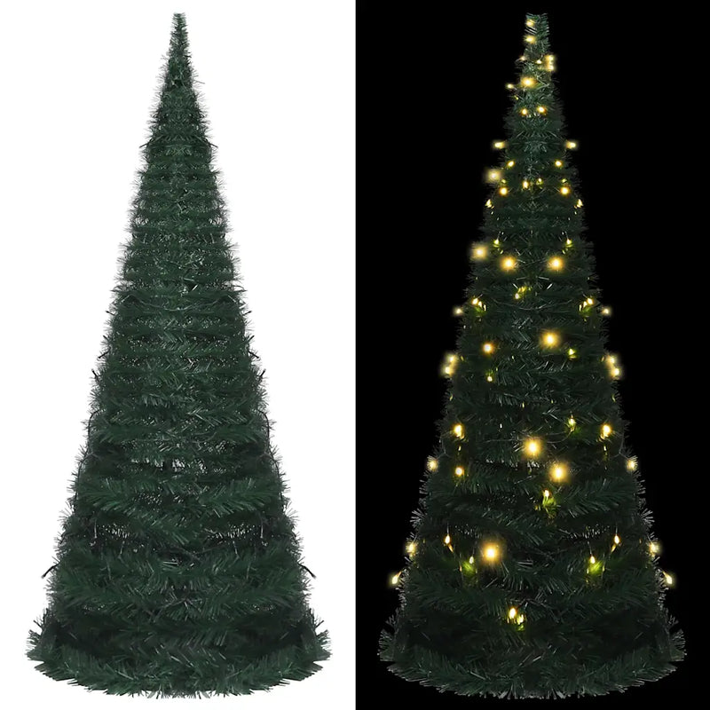 Pop-up String Artificial Pre-lit Christmas Tree Green 150 cm