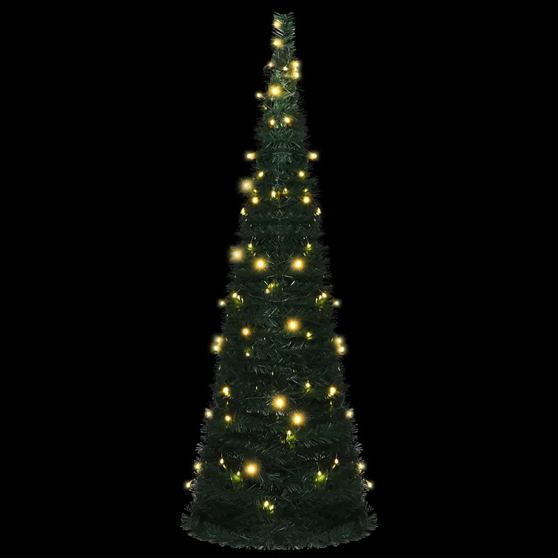 Pop-up String Artificial Pre-lit Christmas Tree Green 180 cm