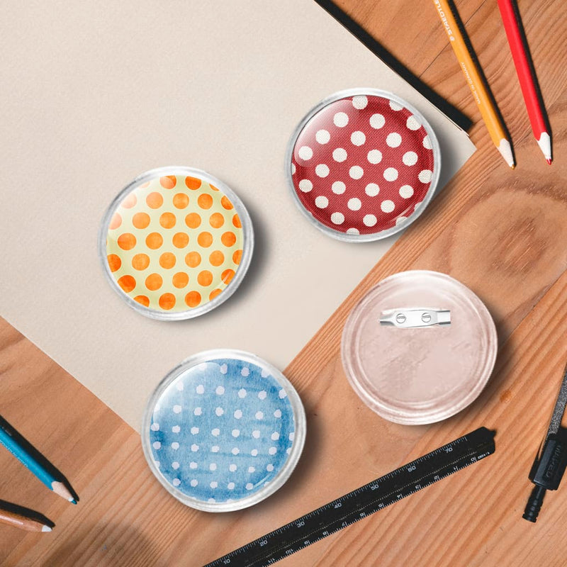 vidaXL Button Badges Kit with Pins 100 Sets Acrylic 58 mm