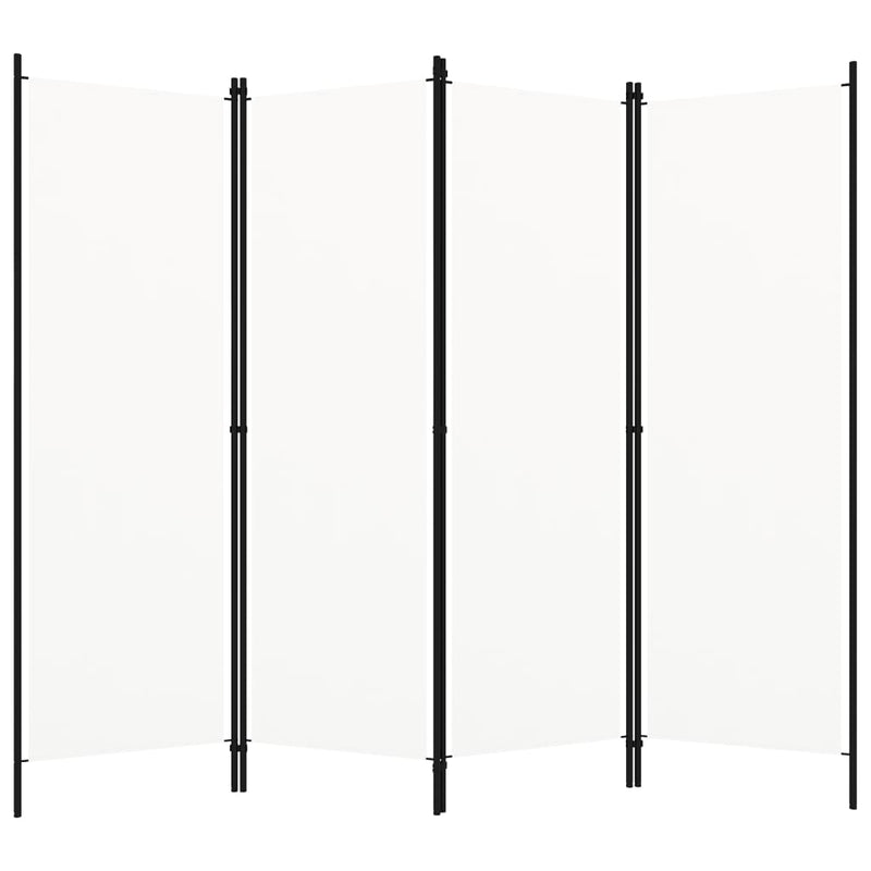 vidaXL 4-Panel Room Divider White 200x180 cm