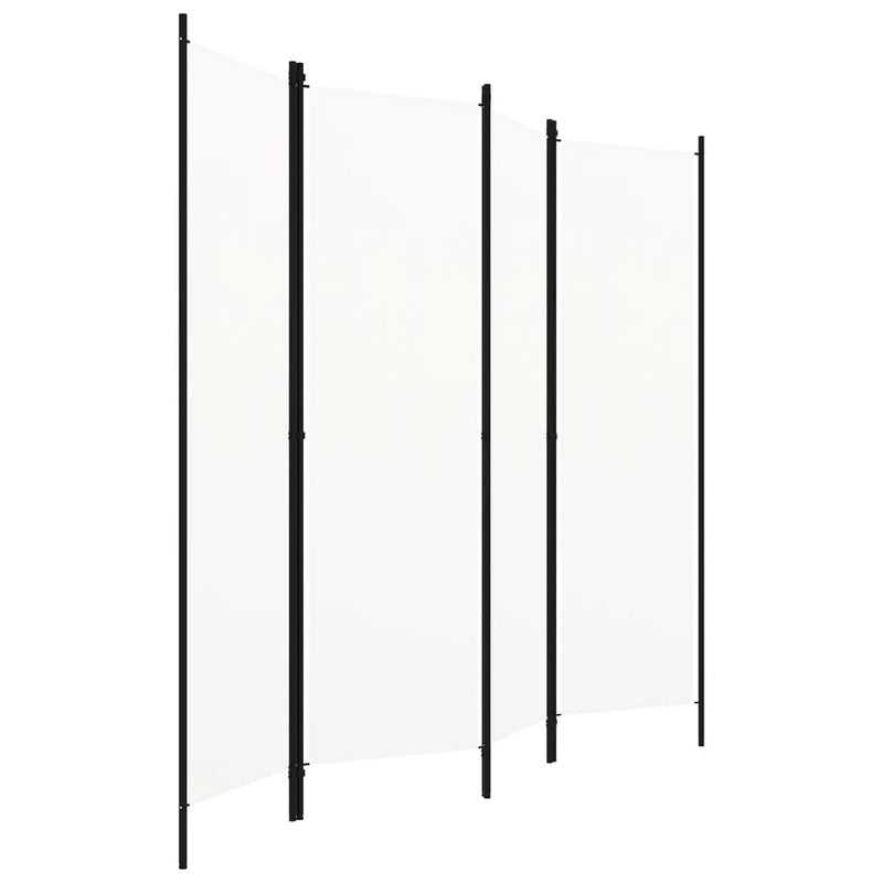 vidaXL 4-Panel Room Divider White 200x180 cm