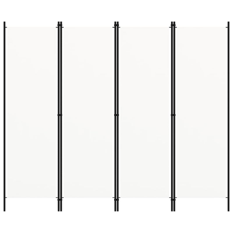 vidaXL 4-Panel Room Divider White 200x180 cm