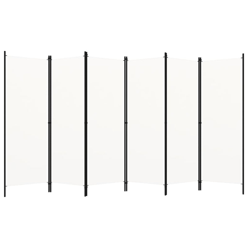 vidaXL 6-Panel Room Divider White 300x180 cm