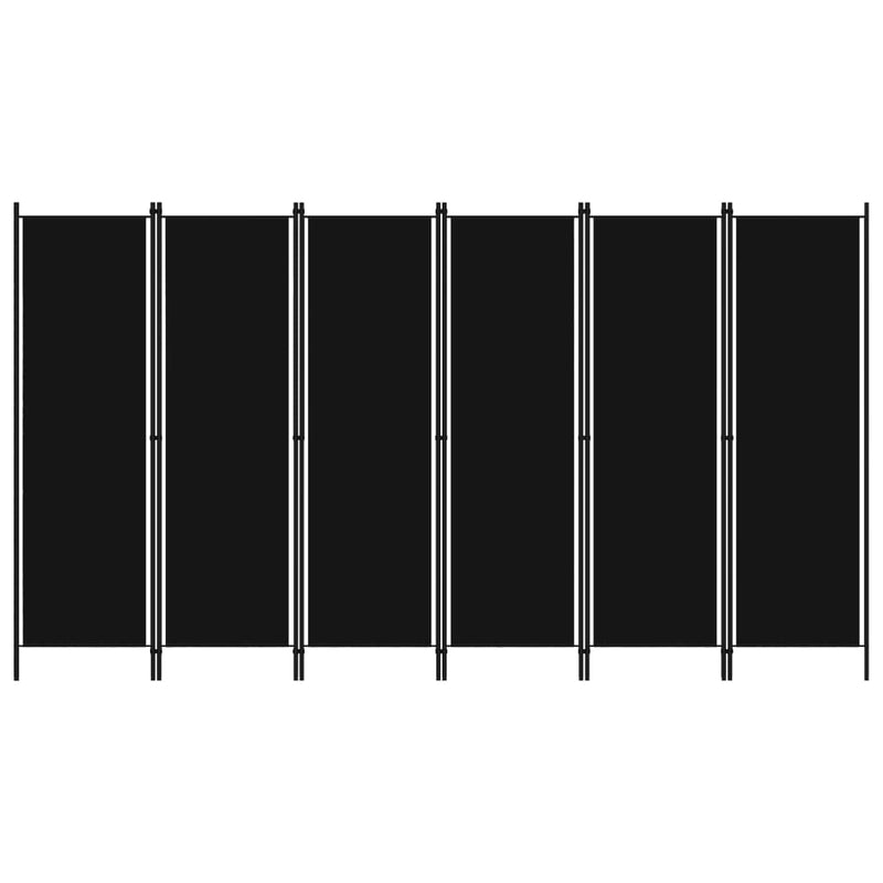 vidaXL 6-Panel Room Divider Black 300x180 cm