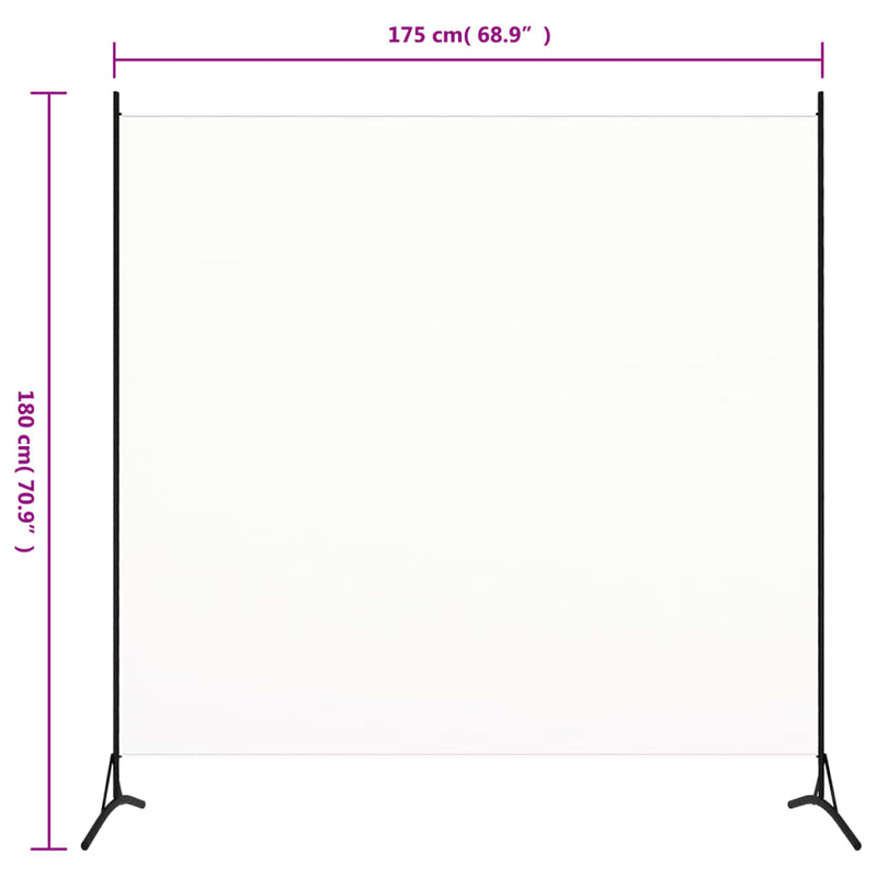 vidaXL Room Divider White 175x180 cm Fabric