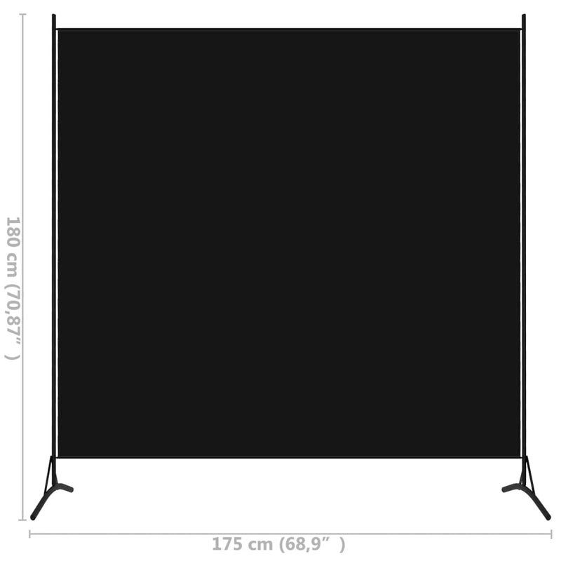 vidaXL Room Divider Black 175x180 cm Fabric